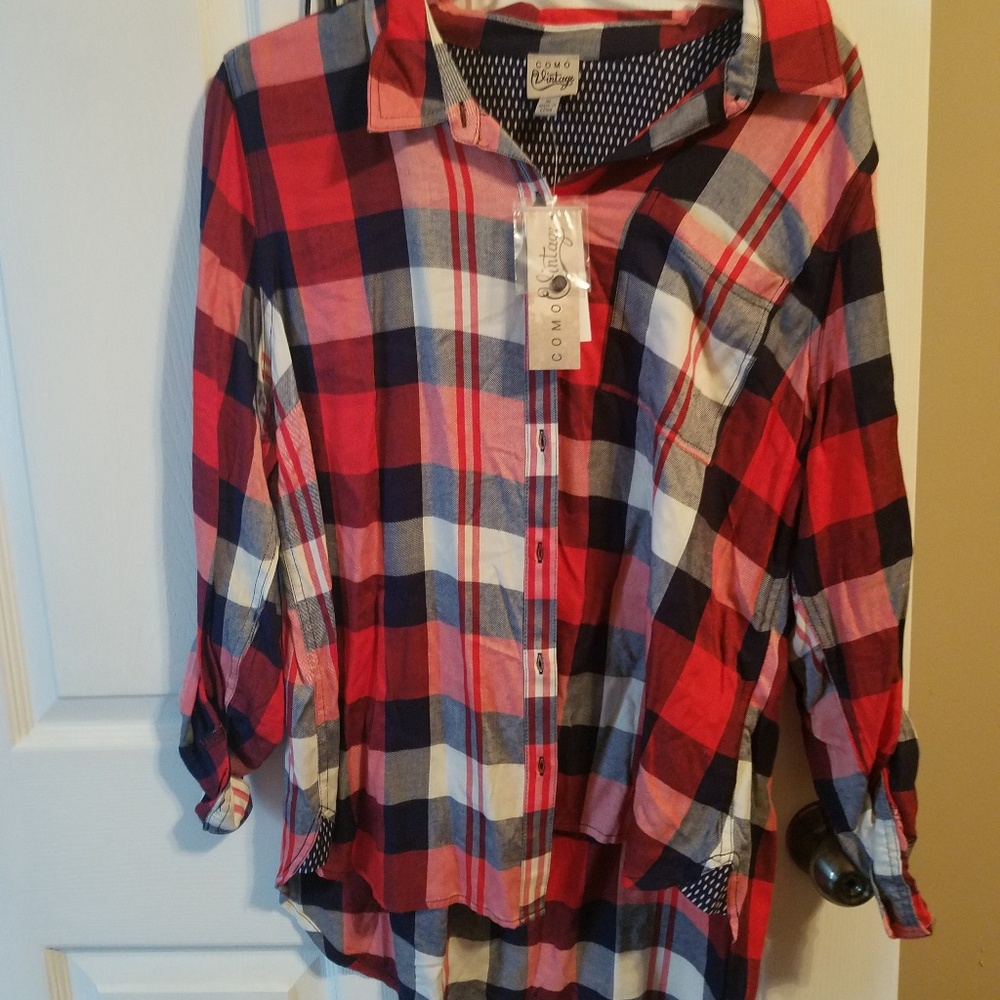 Red white and blue flannel